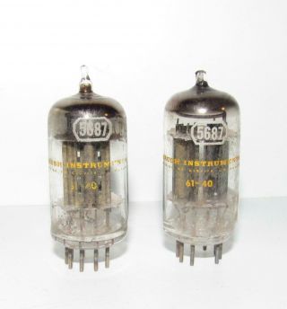 Matched Pair.  Tung - Sol 5687 Bronze Plate Amplifier Tubes.  Tv - 7 Test @ Nos Specs.