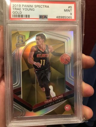 2019 Trae Young Spectra Gold 7/10 Psa 9 Pop 1 Luka 2499