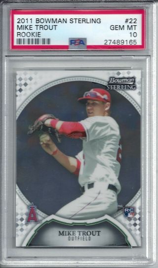 2011 Bowman Sterling 22 Mike Trout Rookie Rc Psa 10