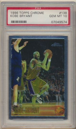 1996 - 97 Topps Chrome 138 Kobe Bryant Rookie Card Psa 10 Gem Rc
