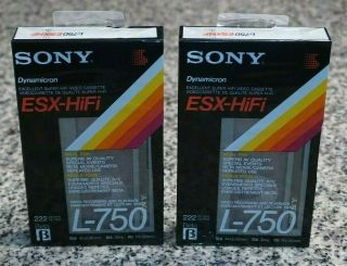 Oem Set Of 2 Sony L - 750 Esx - Hifi Betamax Beta Tapes Nos