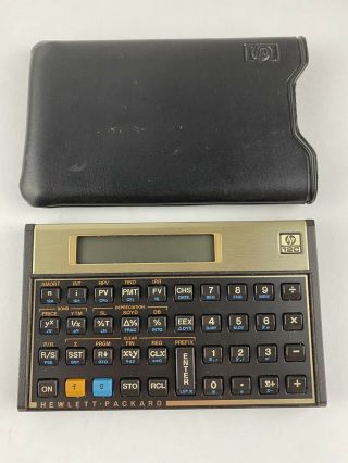 Vintage Hewlett Packard Hp 12c Financial Calculator With Case Sleeve