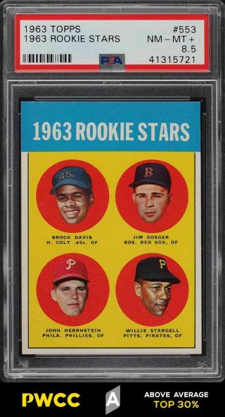 1963 Topps Willie Stargell Rookie Rc 553 Psa 8.  5 Nm - Mt,  (pwcc - A)