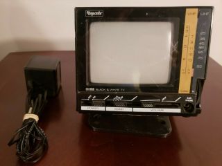 Vintage Rhapsody 4.  5 " Black & White Portable Personal Tv And