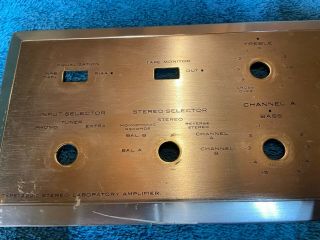 H.  H.  Scott 222C integrated tube amplifier control panel (face plate). 3