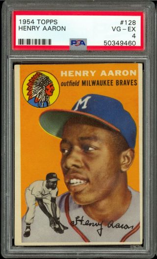 1954 Topps Baseball 128 Henry Hank Aaron Psa 4