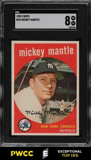 1959 Topps Mickey Mantle 10 Sgc 8 Nm - Mt (pwcc - E)