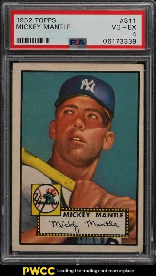 1952 Topps Mickey Mantle 311 Psa 4 Vgex