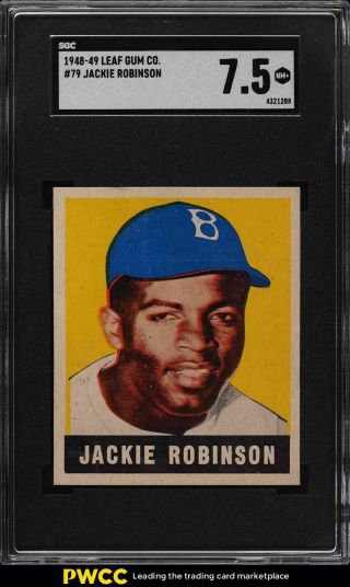 1948 Leaf Jackie Robinson Rookie Rc 79 Sgc 7.  5 Nrmt,