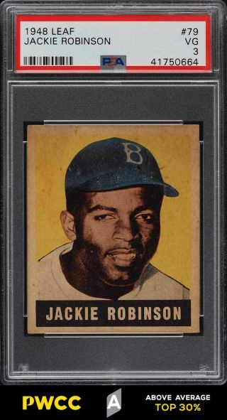 1948 Leaf Jackie Robinson Rookie Rc 79 Psa 3 Vg (pwcc - A)