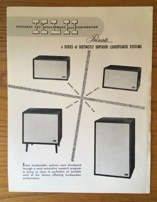 Vintage Klh Speaker One Two Three Four Spec Sheet Brochure Sales Literature
