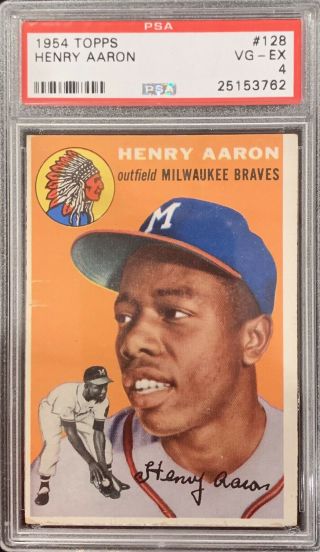 1954 Topps Henry Aaron Rookie Psa 4 128 Outstanding Color