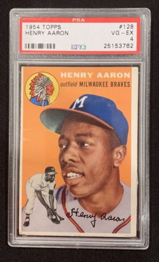 1954 Topps Henry Aaron Rookie PSA 4 128 Outstanding Color 2