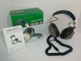 Vintage Realistic Radio Shack Nova - 40 Hi Fi Stereo Headphones 33 - 993 C3