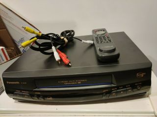 Vintage Panasonic Pv - 8455s Omnivision Vhs 4 Head Hi - Fi Stereo With Remote