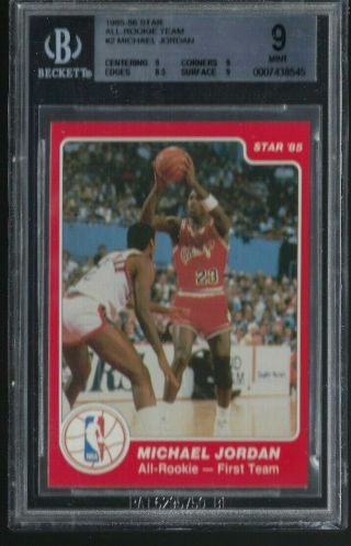 1985 1986 Star 2 All - Rookie Team Michael Jordan Bgs 9.  Chicago Bulls