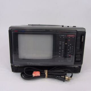 1989 Vintage Emerson Portable 5.  5 " Color Tv Am/fm Radio Ac/dc W/cord Pc6