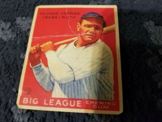 George Herman (babe Ruth) 1933 Big League Chewing Gum Goudey Gum Co.