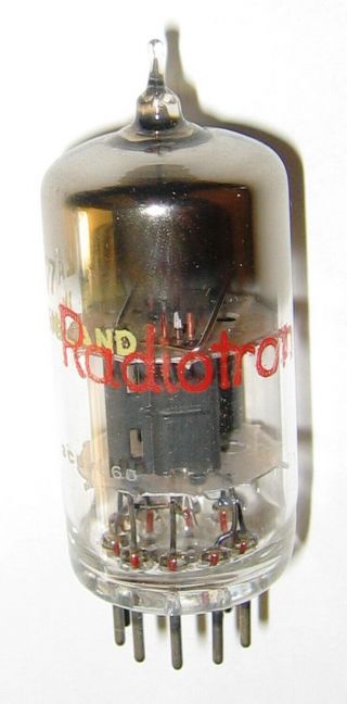 NOS Radiotron Black Plate 12AT7 (ECC81) Audio Radio Vacuum Tube Made In England 3