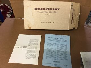 Dahlquist Dw - Lp1 Variable Low Pass Filter Box And Paper Work Only