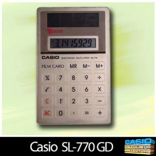 Rare Vintage Casio Solar Card Calculator (sl - 770 Gd) (made In Japan)