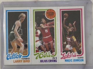 1980 - 81 Topps Larry Bird Julius Erving Magic Johnson Rc