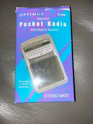 Radio Shack Optimus Am/fm Pocket Radio Stereo Mate 12 - 610