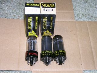 Three (3) Sylvania 6v6gt 6v6gta Vacuum Tubes Amplitrex -