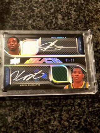 2008 - 09 Ud Black Kevin Durant Russell Westbrook Green Rookie Patch Auto 1/10 Rc