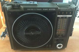Vintage General Electric Fm Am 8 Track Music System Model 3 - 5507b Portable T4