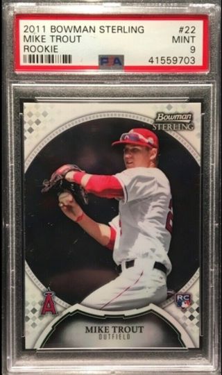 2011 Bowman Sterling 22 Mike Trout Rookie Rc Psa 9 Rare