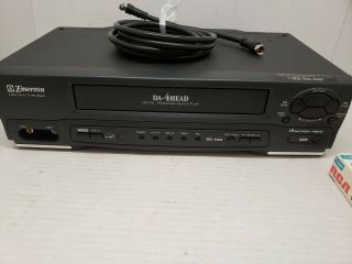 Emerson EWV401B Hi - Fi Stereo 19 Micron 4 Head VHS VCR Player/Recorder No Remote 2