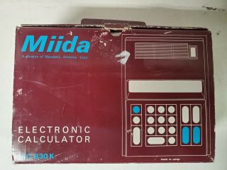 Vintage Miida Mc 830k Desktop Calculator 1970s Made In Japan Boxes