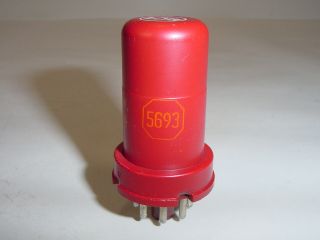 Vintage NOS 1968 RCA JAN CRC 5693 6SJ7 Red Amplifier Tube 2 3