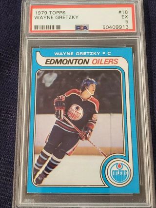 1979 - 80 Topps Wayne Gretzky 18 Rookie Card Psa Ex 5 Looks Like A Psa 6 To Me