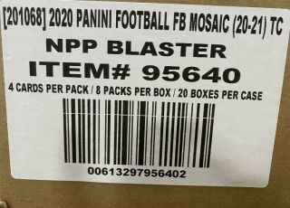 2020 Panini Mosaic Football Blaster Box Factory Case Of 20 Blasters Nib