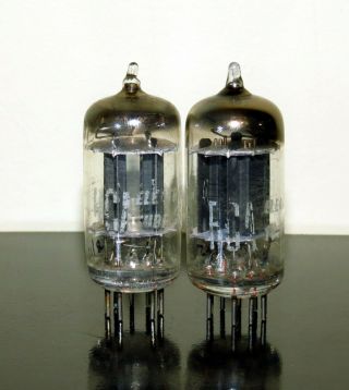 Matched Pair Rca 12au7/ecc82 Black Plates Tubes [] - Getter - Very Strong