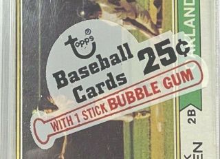 Very Rare 1974 Topps Baseball Card CELLO PACK PSA 7 Graded NM 3