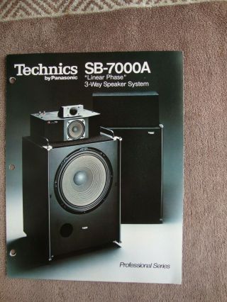 1970s Technics Sb - 7000a Linear Phase Speaker System 5 Page Brochure Pamphlet