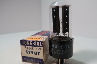 5y3gt Tung - Sol Nos Black Plate D - Getter Rectifier Radio Valve Vacuum Tube