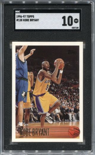 Kobe Bryant Sgc 10 1996 - 97 Topps Basketball 138 Rookie Rc Lakers Hof 7188