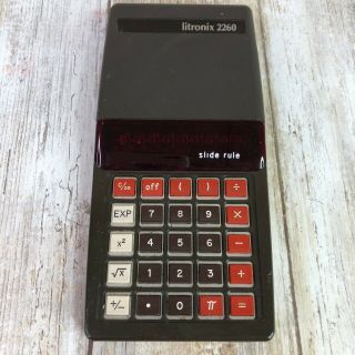 Vintage Litronix 2260 Slide Rule Calculator Brown 500002 Office School Work