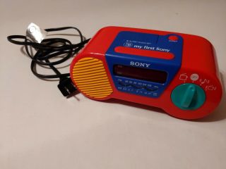Sony Icf - C6000 My First Sony Kids Alarm Clock Radio Red / Blue &