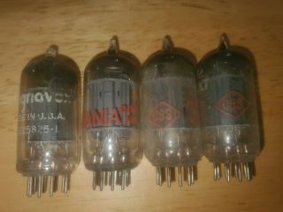 4 Vintage Cbs Magnavox Sylvania 12ax7 Ecc83 Vacuum Tubes