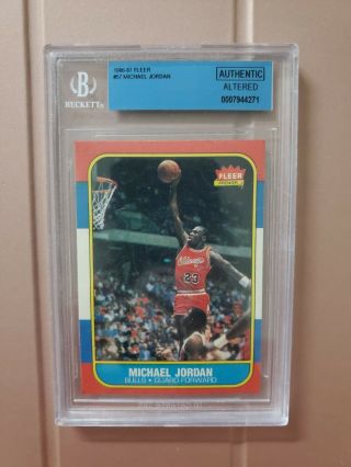 1986 - 87 Fleer Michael Jordan 57 Authentic Altered Beckett