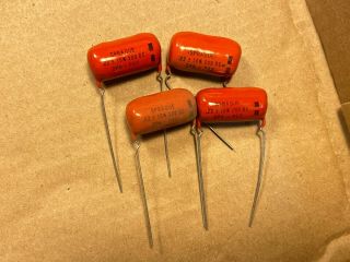 4 Nos Vintage Sprague Orange Drop.  22 Uf 200v Capacitors 2ps Old L