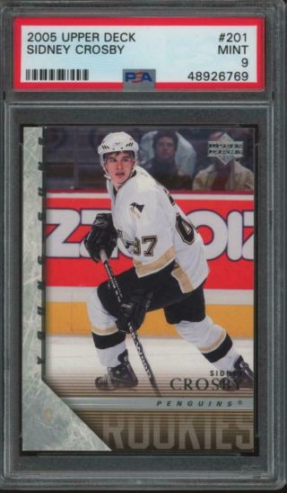 2005 Upper Deck Young Guns 201 Sidney Crosby Rc Rookie Psa 9