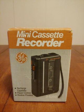 Vintage Ge Mini Casette Recorder Model 3 - 5350