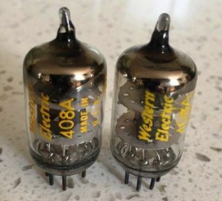 2 Strong Matched Western Electric Black Plate D Getter 408a Little Dot Tubes