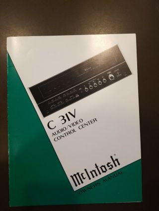 Mcintosh C31v Pre - Amp Owners & Schematic